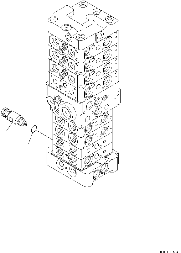 Excavators Komatsu / PC78US-6 S/N 4001-UP(pc78us0r) / MAIN VALVE (8-VALVE) (17/25) (FOR ATTACHMENT AND BLADE)(481370 : Y1664-17A0)