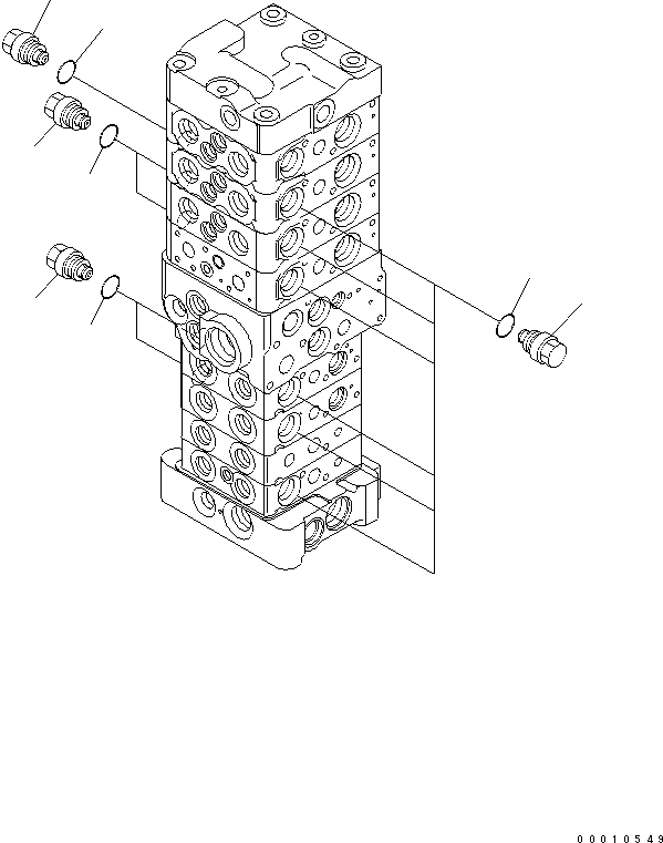 Excavators Komatsu / PC78US-6 S/N 4001-UP(pc78us0r) / MAIN VALVE (8-VALVE) (18/25) (WITH SERVICE VALVE AND ATTACHMENT) (BLADE)(481630 : Y1664-48A0)