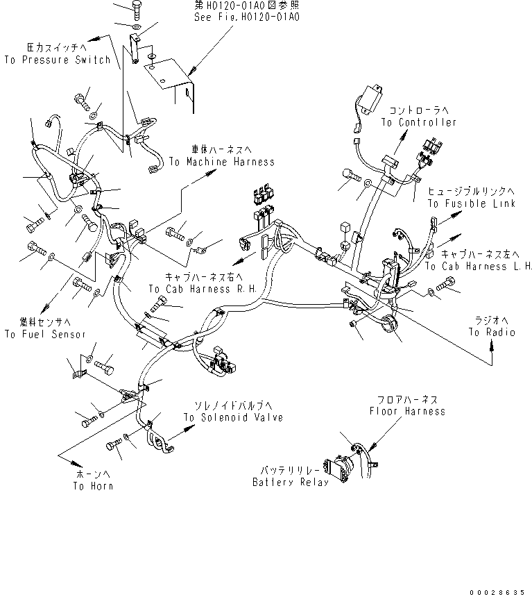 Excavators Komatsu / PC78US-6 S/N 4001-UP (For Norway)(pc78us1c) / ELECTRICAL (FLOOR HARNESS CLIP)(#6501-)(120110 : E0200-06A0)