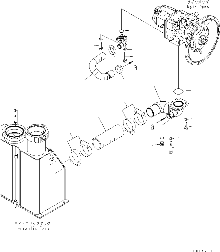 Excavators Komatsu / PC78US-6 S/N 4001-UP (For Norway)(pc78us1c) / SUCTION LINE (BLADE)(#6501-)(150130 : H0311-01A1A)
