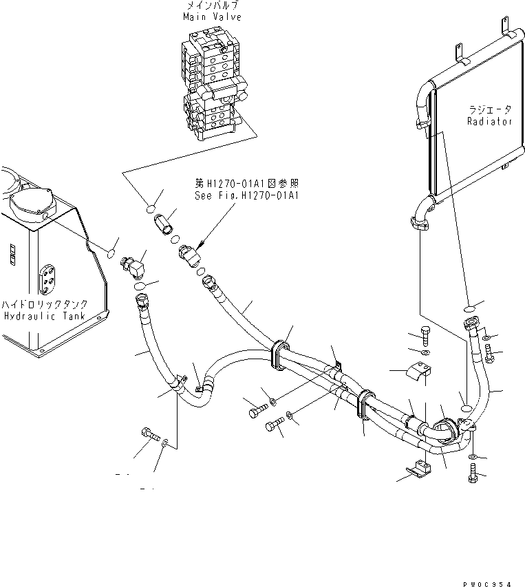Excavators Komatsu / PC78US-6 S/N 4001-UP (For Norway)(pc78us1c) / OIL COOLER LINE (ATTACHMENT)(#4001-6500)(150180 : H0320-01A1)