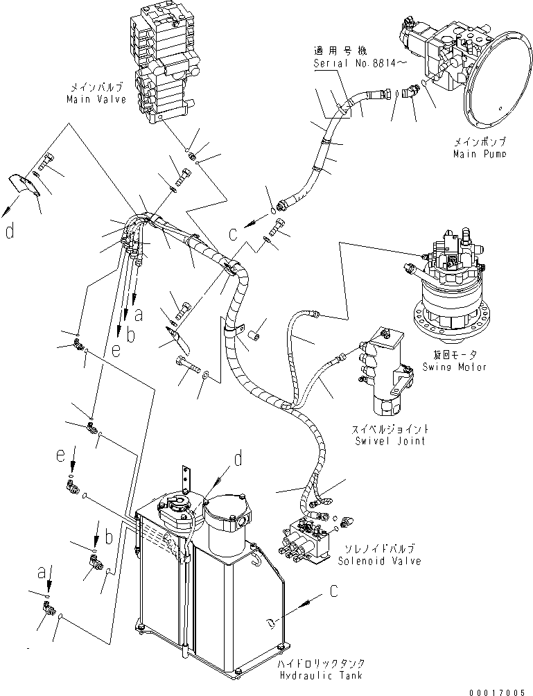 Excavators Komatsu / PC78US-6 S/N 4001-UP (For Norway)(pc78us1c) / DRAIN LINE (EU SPEC.)(#6501-)(150230 : H0340-01A2A)