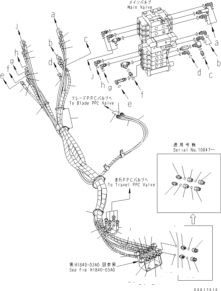 Excavators Komatsu / PC78US-6 S/N 4001-UP (For Norway)(pc78us1c) / P.P.C MAIN LINE (1/4) (BLADE)(#6501-)(150510 : H1840-01A2A)