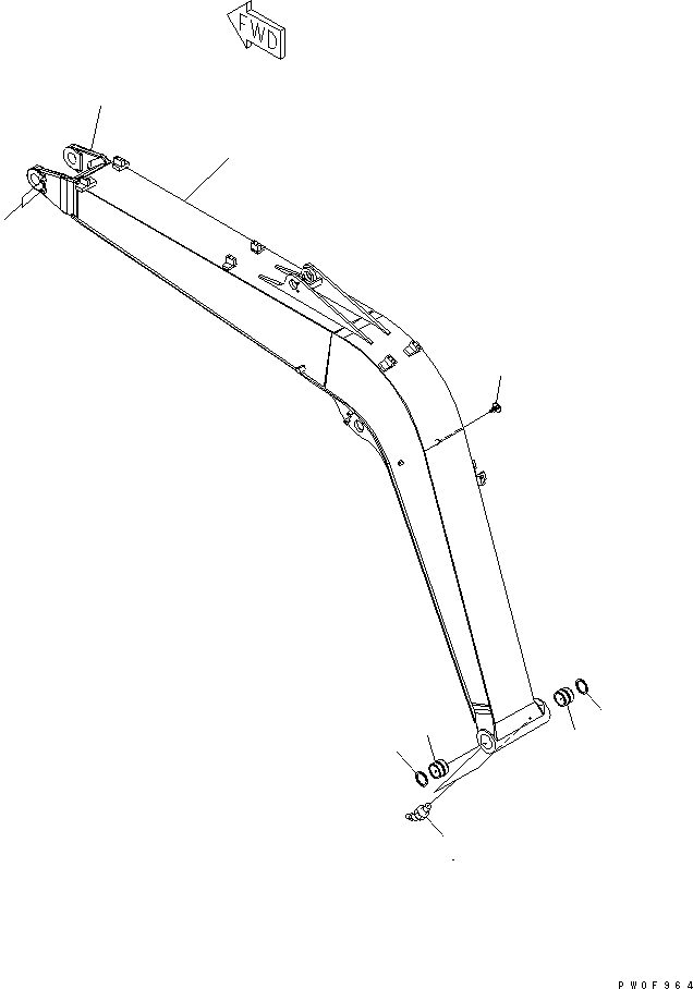 Excavators Komatsu / PC78US-6 S/N 4001-UP (For Norway)(pc78us1c) / BOOM (MONO BOOM) (FOR NORWAY) (YELLOW)(360010 : T1110-01B0)