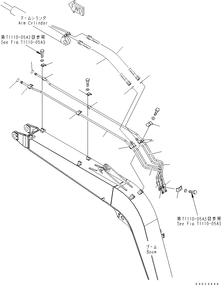 Excavators Komatsu / PC78US-6 S/N 4001-UP (For Norway)(pc78us1c) / BOOM (HYDRAULIC LINE) (YELLOW)(#4001-6500)(360060 : T1110-04A3)