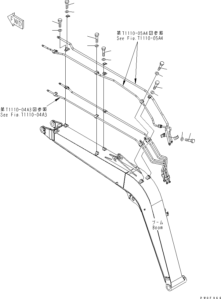Excavators Komatsu / PC78US-6 S/N 4001-UP (For Norway)(pc78us1c) / BOOM (BOLT) (FOR NORWAY)(360100 : T1110-06B0)
