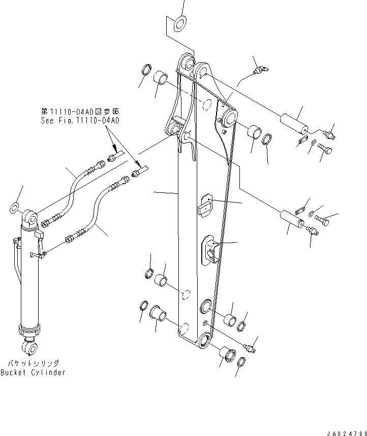 Excavators Komatsu / PC78US-6 S/N 4001-UP (For Norway)(pc78us1c) / ARM (ATTACHMENT) (YELLOW)(#4001-5500)(360160 : T1210-01A5)