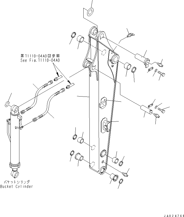 Excavators Komatsu / PC78US-6 S/N 4001-UP (For Norway)(pc78us1c) / ARM (ATTACHMENT) (YELLOW)(#5501-)(360170 : T1210-01A5A)