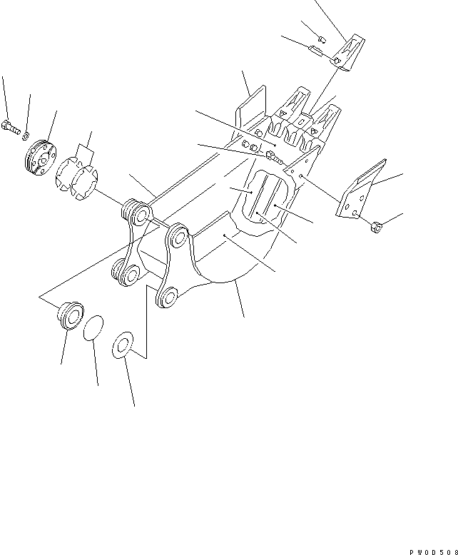 Excavators Komatsu / PC78US-6 S/N 4001-UP (For Norway)(pc78us1c) / BUCKET ? 0.08M3 WIDTH 450MM (VERTICAL PIN TYPE) (YELLOW)(360250 : T1510-01A7)