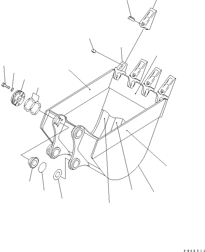 Excavators Komatsu / PC78US-6 S/N 4001-UP (For Norway)(pc78us1c) / BUCKET ? 0.30M3 WIDTH 760MM (VERTICAL PIN TYPE) (YELLOW)(360310 : T1510-01B3)