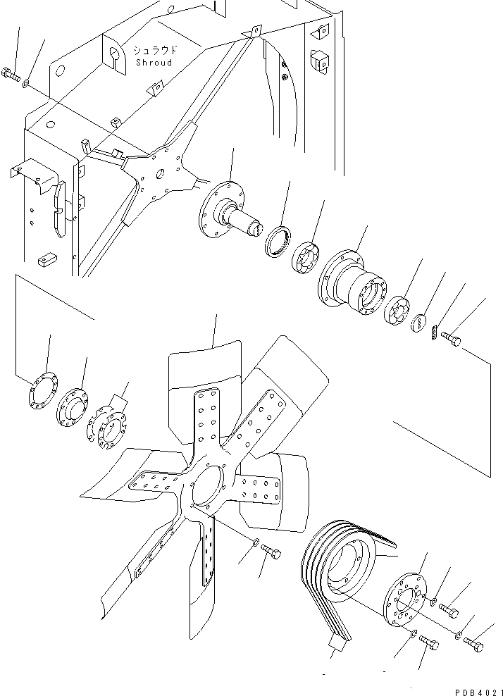 Excavators Komatsu / PC800-6 S/N 30001-UP(pc800-6c) / COOLING (RADIATOR FAN MOUNT)(#30001-30199)(060050 : C0100-04A0)