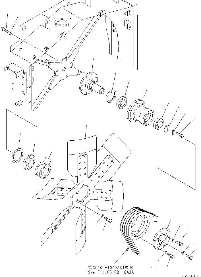 Excavators Komatsu / PC800-6 S/N 30001-UP(pc800-6c) / COOLING (RADIATOR FAN MOUNT)(#30200-30999)(060060 : C0100-04A0A)