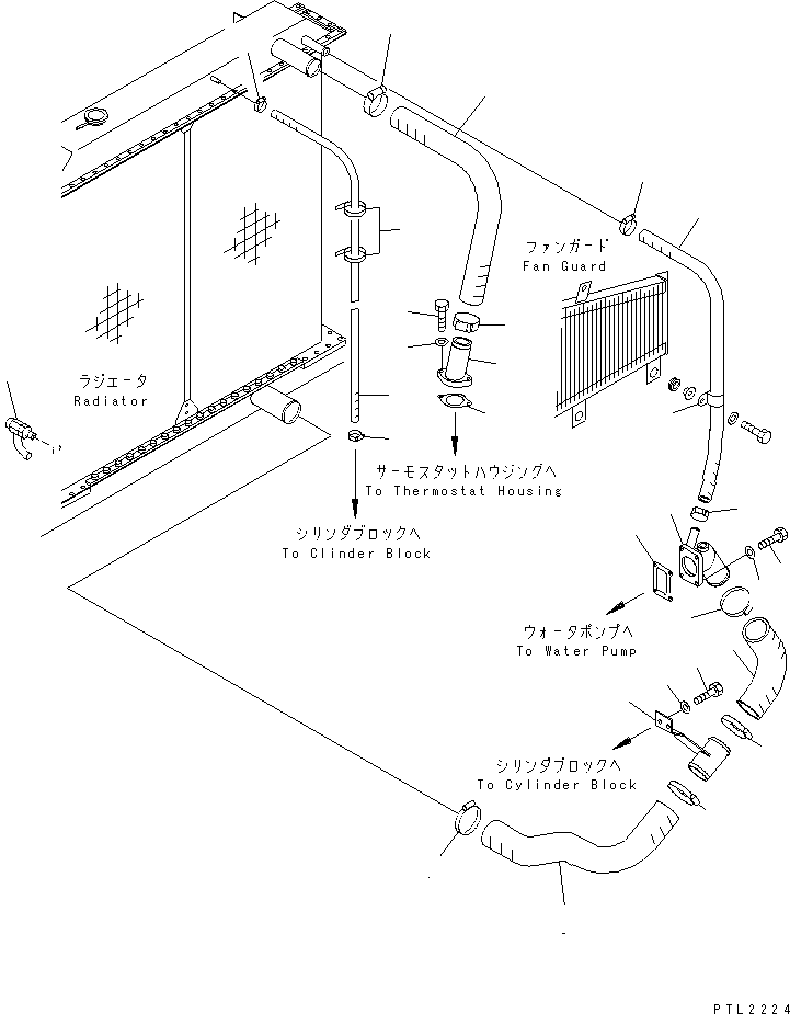 Excavators Komatsu / PC800-6 S/N 30001-UP(pc800-6c) / COOLING (PIPING)(#30175-30999)(060120 : C0100-08A0A)
