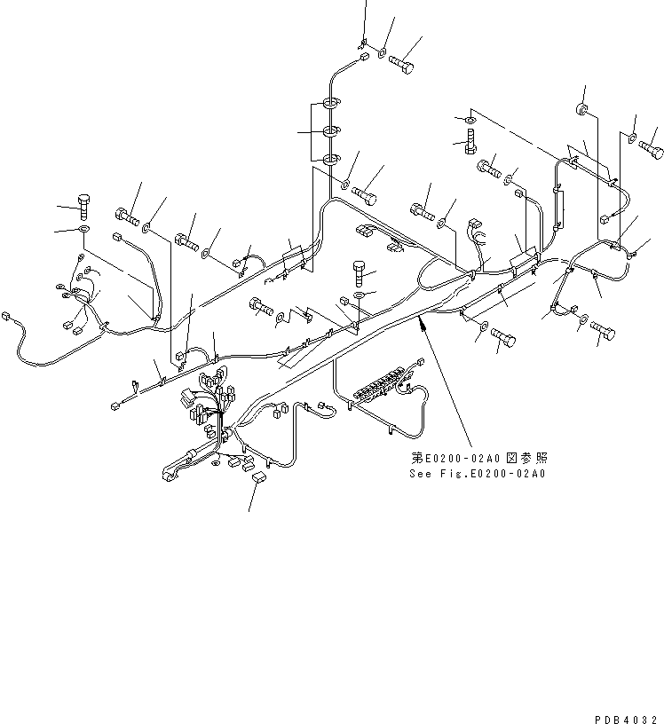 Excavators Komatsu / PC800-6 S/N 30001-UP(pc800-6c) / WIRING (MAIN HARNESS ? CLAMP) (BACKHOE)(#30001-30174)(120090 : E0200-03A0)