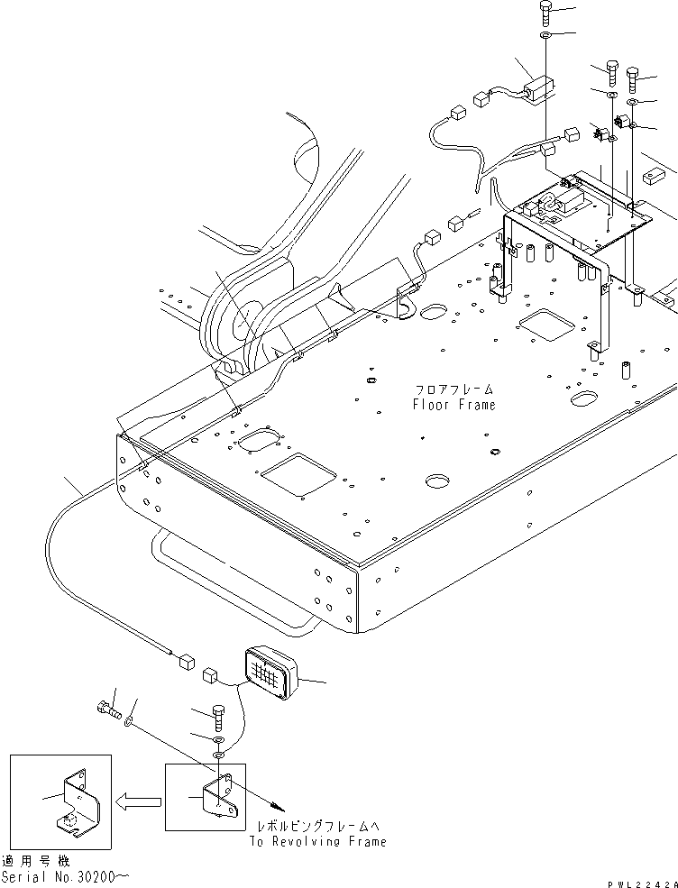 Excavators Komatsu / PC800-6 S/N 30001-UP(pc800-6c) / ADDITIONAL WORK LAMP (FLASH LIGHT)(#30175-30999)(120210 : E0310-03A2A)