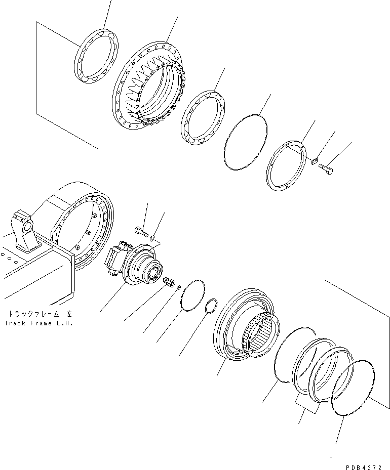 Excavators Komatsu / PC800-6 S/N 30001-UP(pc800-6c) / TRACK FRAME (FINAL DRIVE) (SHAFT AND HUB) (L.H.)(#30207-)(360240 : R1120-08A0)