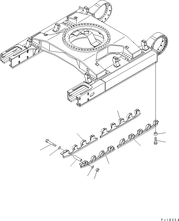 Excavators Komatsu / PC800-6 S/N 30001-UP(pc800-6c) / TRACK FRAME (TRACK ROLLER FULL GUARD) (L.H.) (NAGASAKI)(360220 : R1120-06A6)