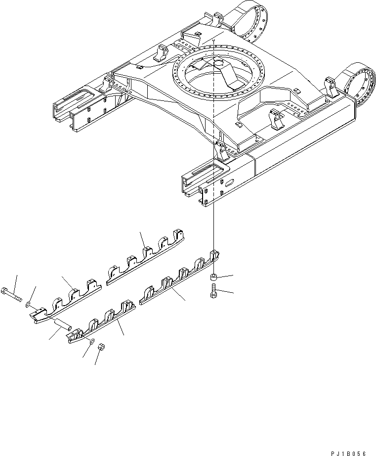 Excavators Komatsu / PC800-6 S/N 30001-UP(pc800-6c) / TRACK FRAME (TRACK ROLLER FULL GUARD) (R.H.) (NAGASAKI)(360350 : R1120-16A6)