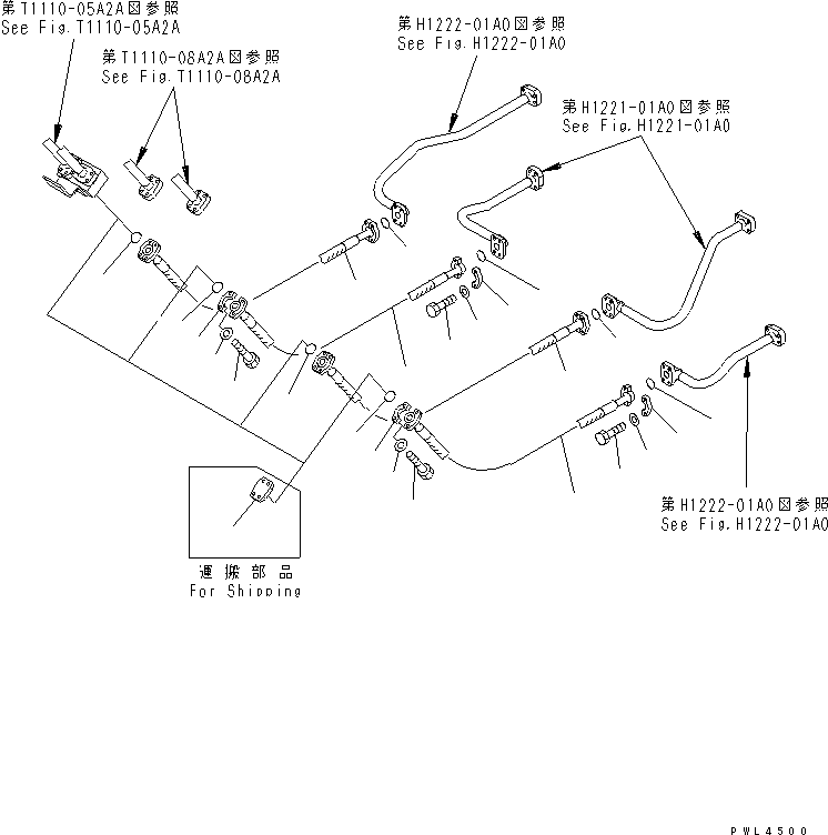 Excavators Komatsu / PC800-6 S/N 30001-UP(pc800-6c) / BOOM (8.2M) (HOSE) (FOR BACKHOE)(#30200-30999)(390130 : T1110-09A2A)
