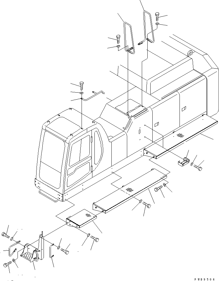 Excavators Komatsu / PC800-6 S/N 30001-UP(pc800-6c) / LEFT SIDE STEP(#30109-30174)(480040 : W1118-01A0A)