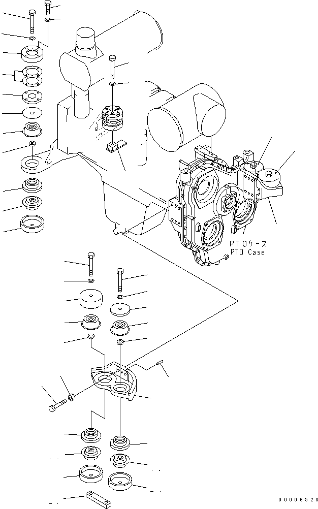 Komatsu parts book diagram for PC800-7 S/N 40001-UP (Overseas Version): ENGINE MOUNTING