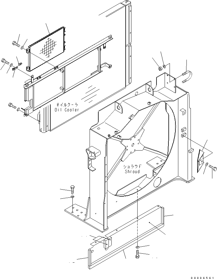 Komatsu parts book diagram for PC800-7 S/N 40001-UP (Overseas Version): COOLING (CONDENSER AND COOLING GUARD)