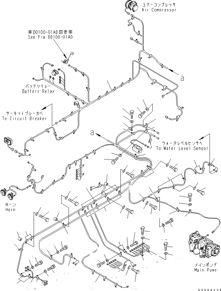Komatsu parts book diagram for PC800-7 S/N 40001-UP (Overseas Version): WIRING (MAIN HARNESS) (HARNESS AND CLIP) (LEFT DECK)