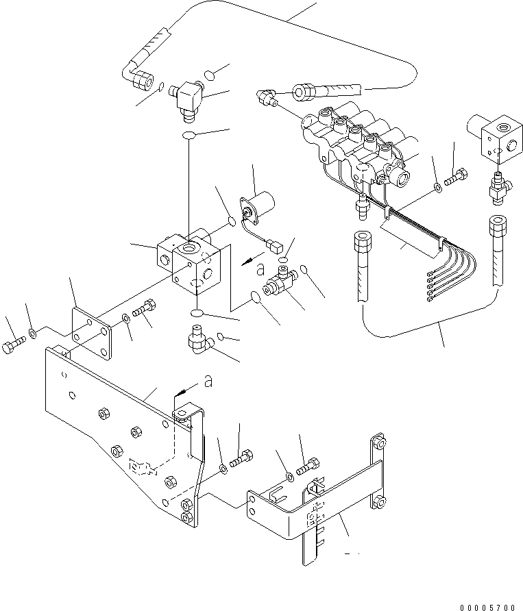 Komatsu parts book diagram for PC800-7 S/N 40001-UP (Overseas Version): SOLENOID VALVE (SWING PARKING BRAKE AND HOSE)