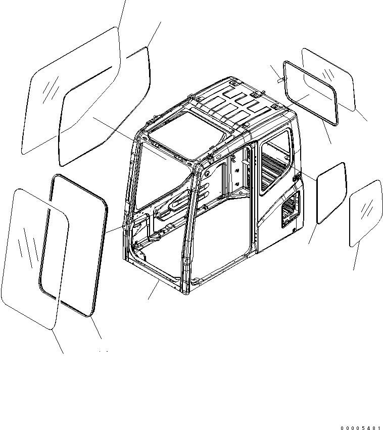 Komatsu parts book diagram for PC800-7 S/N 40001-UP (Overseas Version): OPERATOR'S CAB (CAB) (QUARRY SPEC.) (FOR VANDALISM PROTECTION) (BIG WIND)