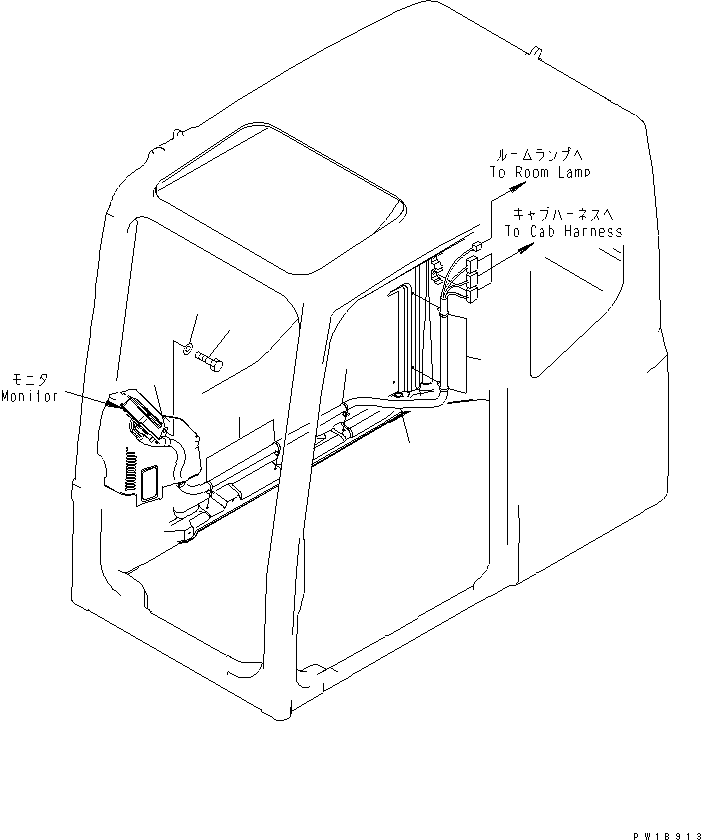 Komatsu parts book diagram for PC800-7 S/N 40001-UP (Overseas Version): OPERATOR'S CAB (WIRING)