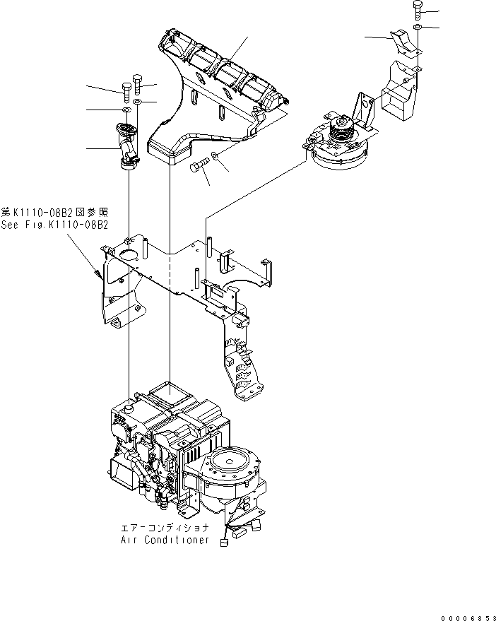 Komatsu parts book diagram for PC800-7 S/N 40001-UP (Overseas Version): BIG WIND AIR CONDITIONER (REAR DUCT)