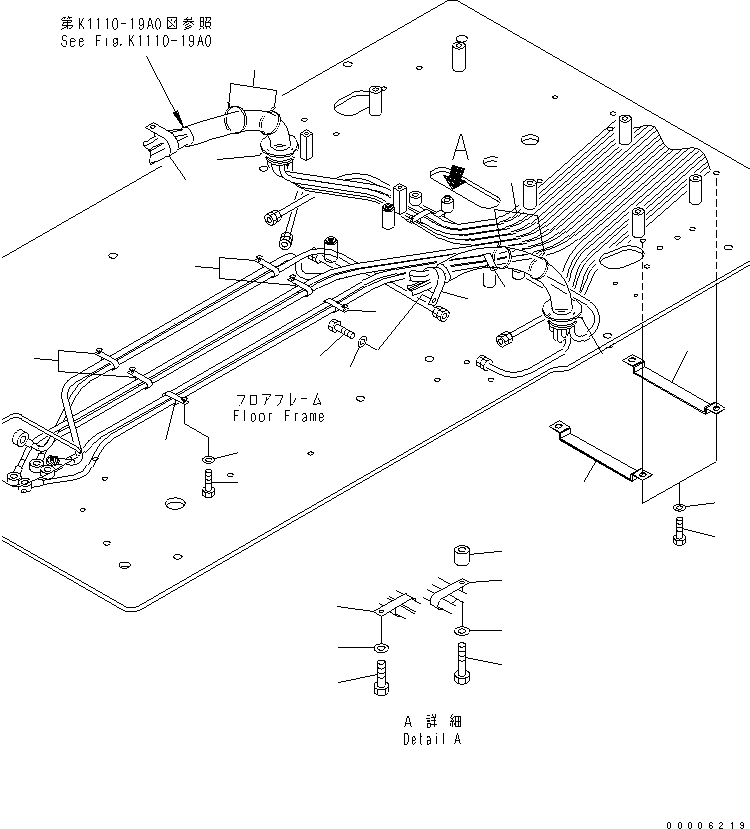 Komatsu parts book diagram for PC800-7 S/N 40001-UP (Overseas Version): FLOOR FRAME (PPC CLAMP)