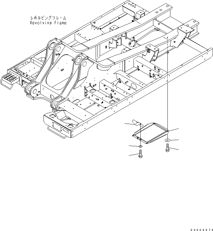 Komatsu parts book diagram for PC800-7 S/N 40001-UP (Overseas Version): UNDER COVER (REVOLVING FRAME) (CENTER)(#40001-40068)