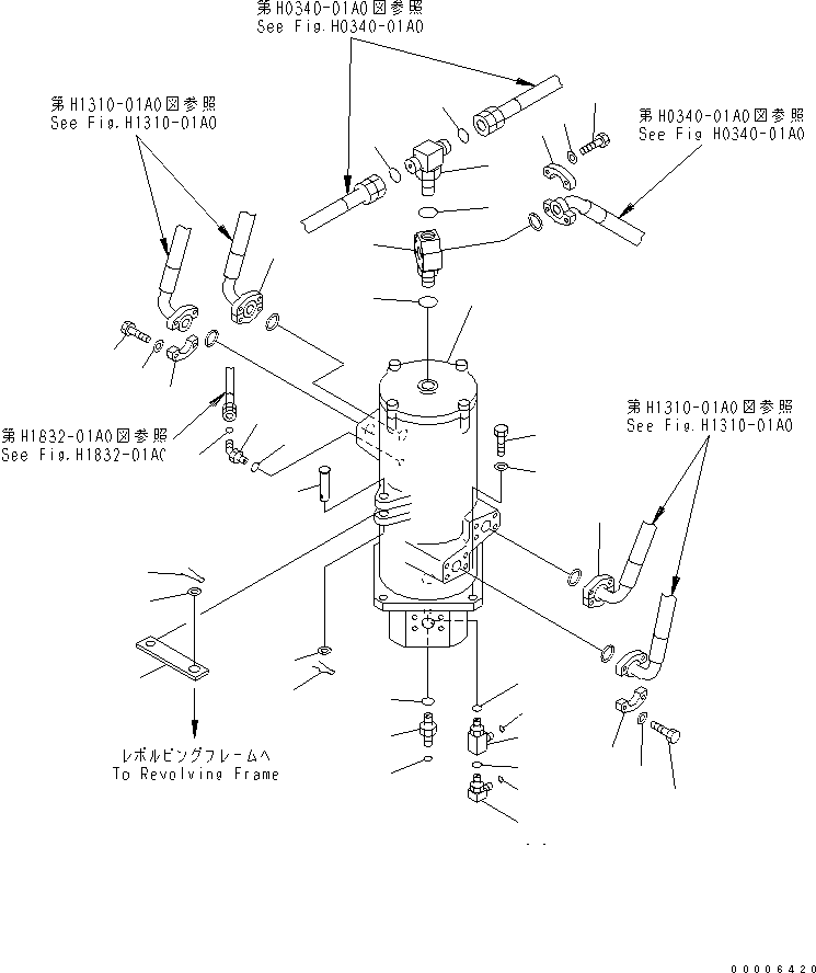 Komatsu parts book diagram for PC800-7 S/N 40001-UP (Overseas Version): SWIVEL JOINT (CONNECTING PARTS)