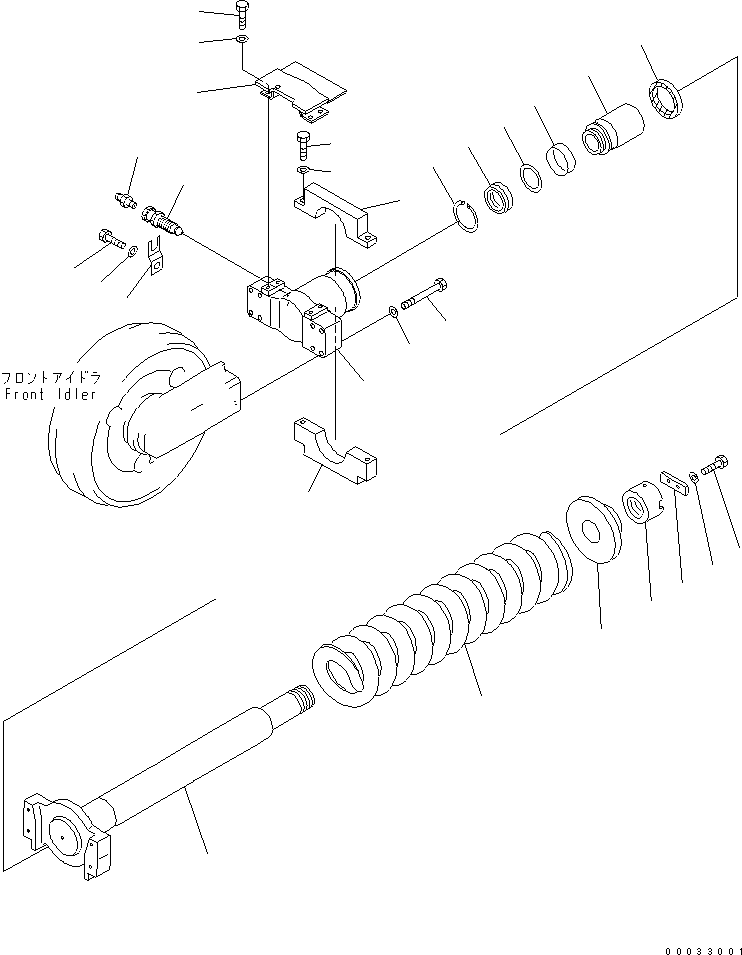Komatsu parts book diagram for PC800-7 S/N 40001-UP (Overseas Version): TRACK FRAME (IDLER CUSHION) (R.H.)(#40026-)