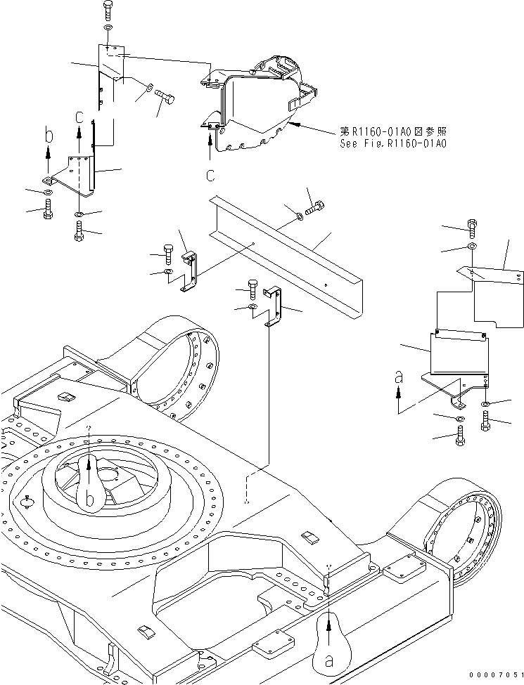 Komatsu parts book diagram for PC800-7 S/N 40001-UP (Overseas Version): TRAVEL MOTOR COVER