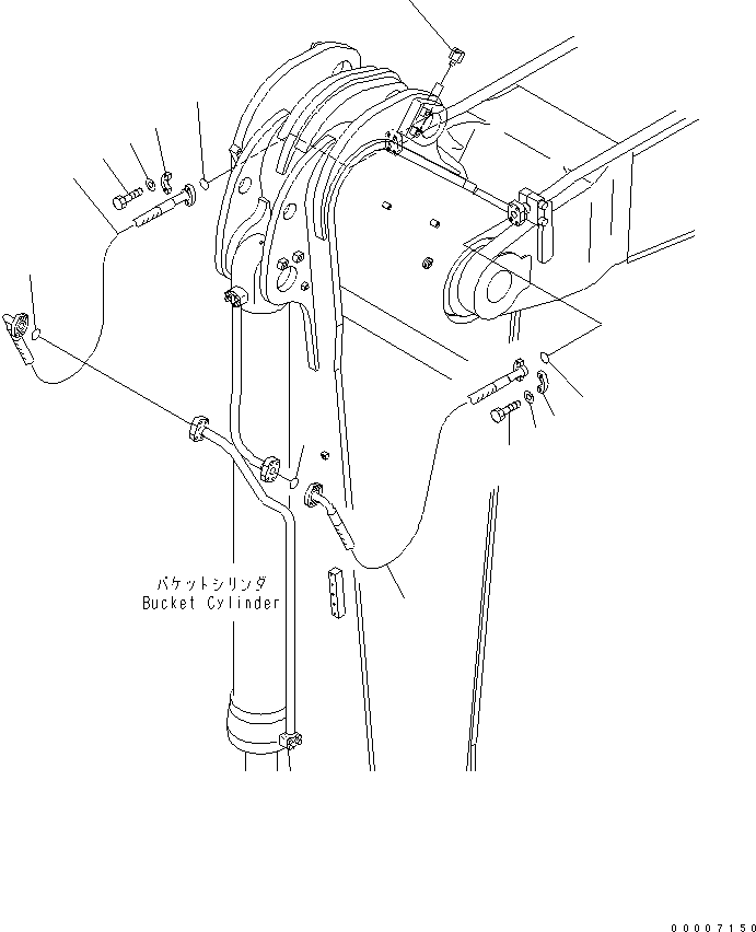 Komatsu parts book diagram for PC800-7 S/N 40001-UP (Overseas Version): ARM (3.6M) (BUCKET CYLINDER PIPING) (FOR BACKHOE) (SE)
