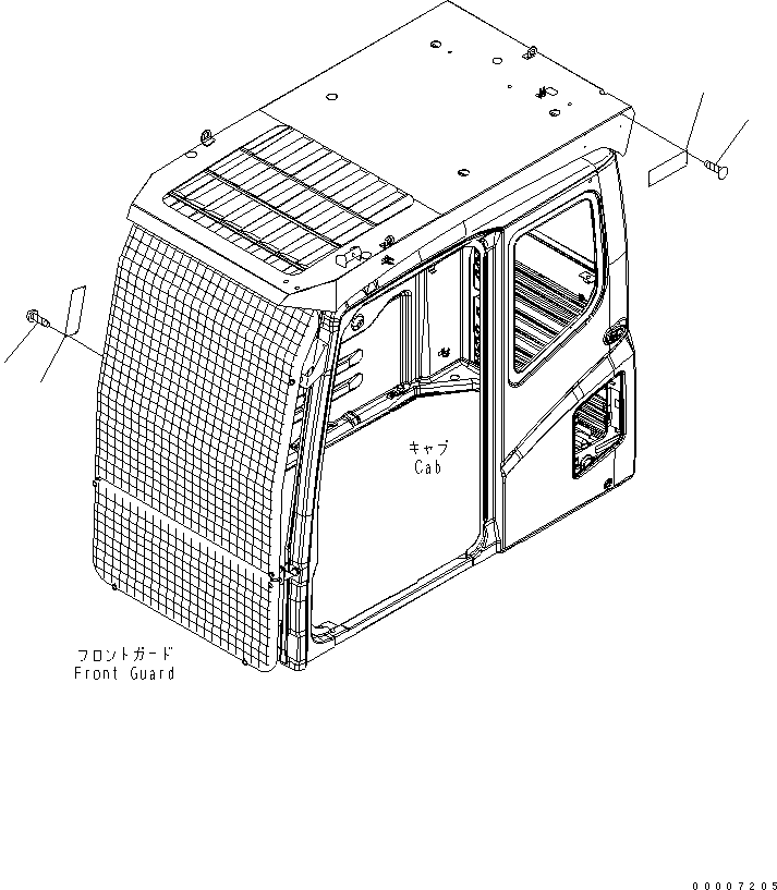 Komatsu parts book diagram for PC800-7 S/N 40001-UP (Overseas Version): CAUTION PLATE (FOR LV2 GUARD AND FRONT GUARD) (ENGLISH)