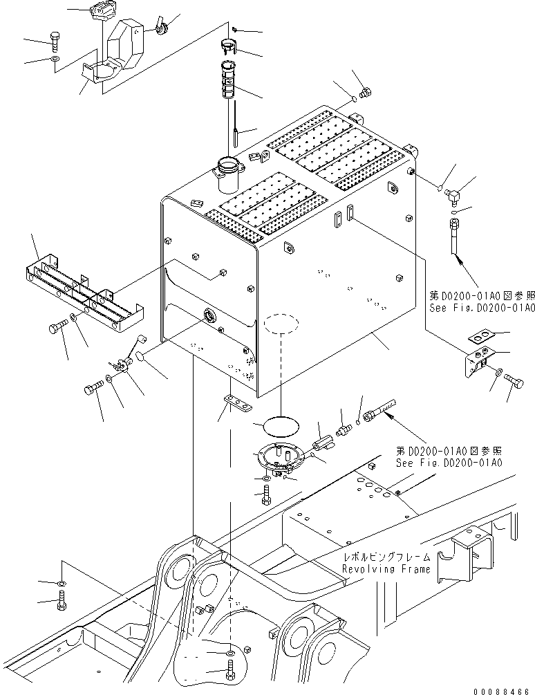 Excavators Komatsu / PC800LC-8R S/N 60001-UP (W/O EGR)(pc800l0c) / FUEL TANK (SANDY AND DUSTY TERRAIN SPEC.)(#60018-)(090050 : D0100-01A1A)