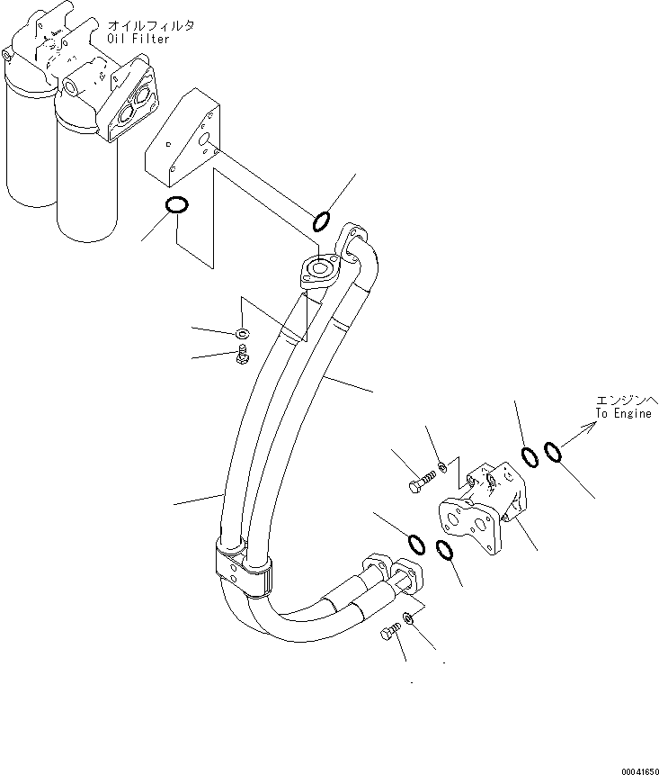 Excavators Komatsu / PC800LC-8 S/N 50001-UP (ecot3)(pc800lcc) / ENGINE MOUNTING (OIL FILTER PIPING) (HOSE)(#50001-55000)(030040 : B0100-02A0)