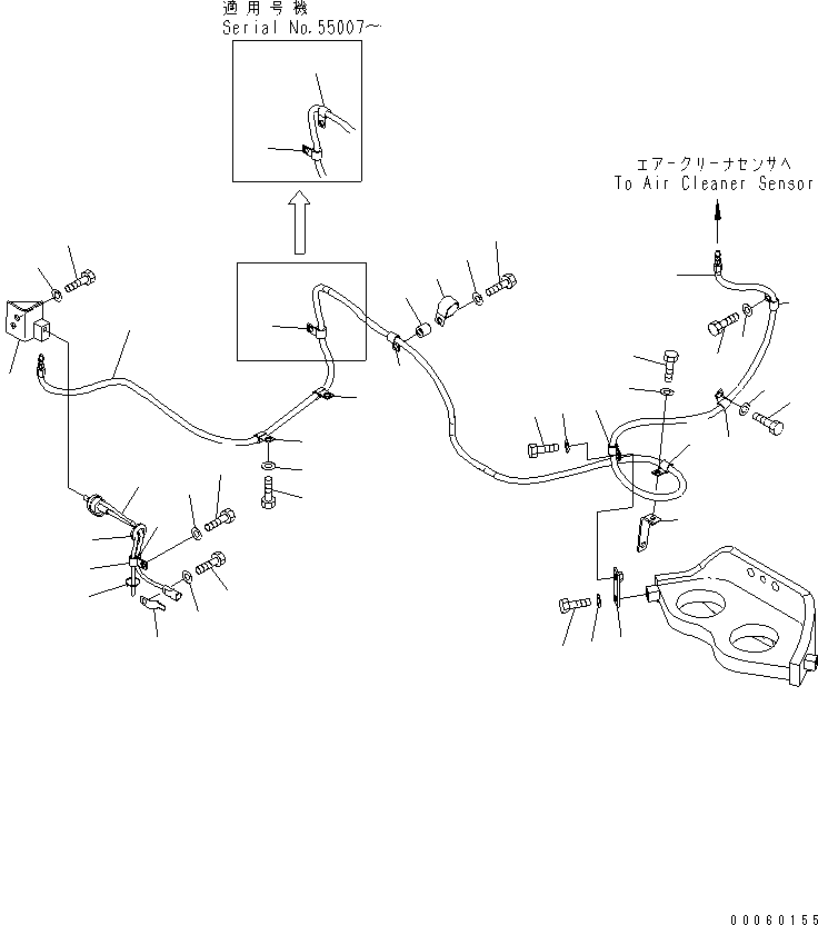 Excavators Komatsu / PC800LC-8 S/N 50001-UP (ecot3)(pc800lcc) / ENGINE MOUNTING (AIR CLEANER SENSOR)(#55001-55045)(030100 : B0100-04A0A)