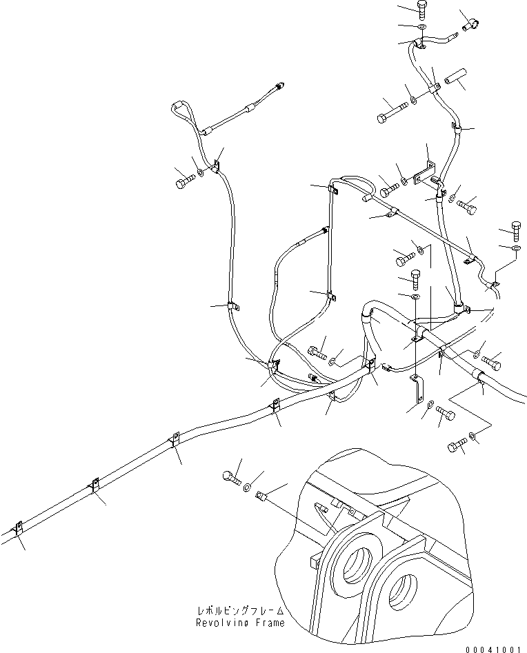 Excavators Komatsu / PC800LC-8 S/N 50001-UP (ecot3)(pc800lcc) / WIRING HARNESS (MAIN HARNESS) (CLIP) (RIGHT DECK) (REAR)(#50001-50003)(120120 : E0200-04A0)