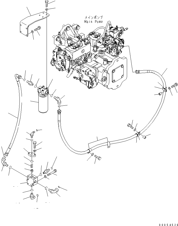 Excavators Komatsu / PC800LC-8 S/N 50001-UP (ecot3)(pc800lcc) / DELIVERY PIPING (PPC DELIVERY PIPING) (FOR COUNTERWEIGHT REMOVER )(150330 : H0312-03A1)