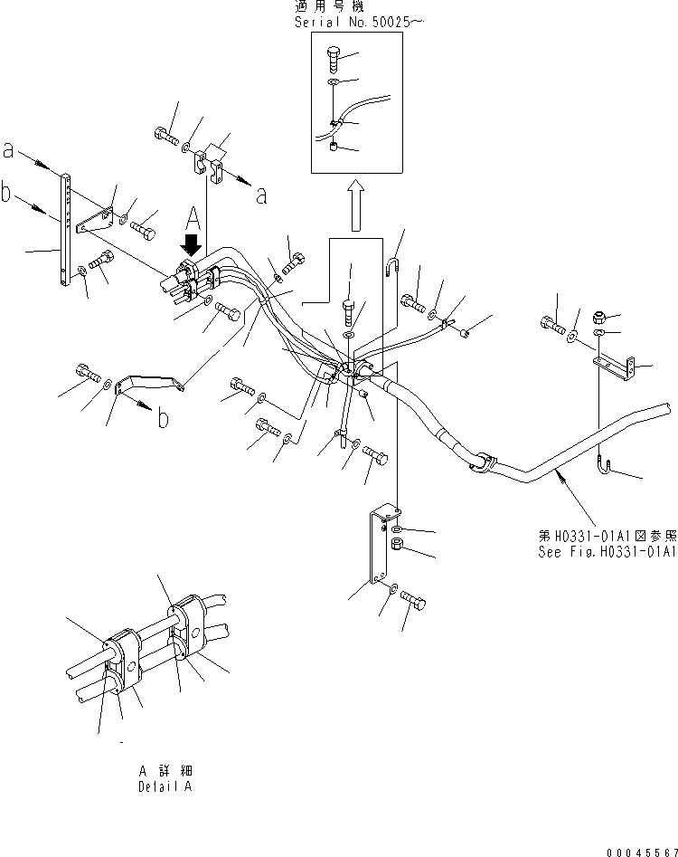 Excavators Komatsu / PC800LC-8 S/N 50001-UP (ecot3)(pc800lcc) / QUICK RETURN PIPING (BRACKET) (WITH DRIFT PREVENTION VALVE)(150410 : H0331-02A1)