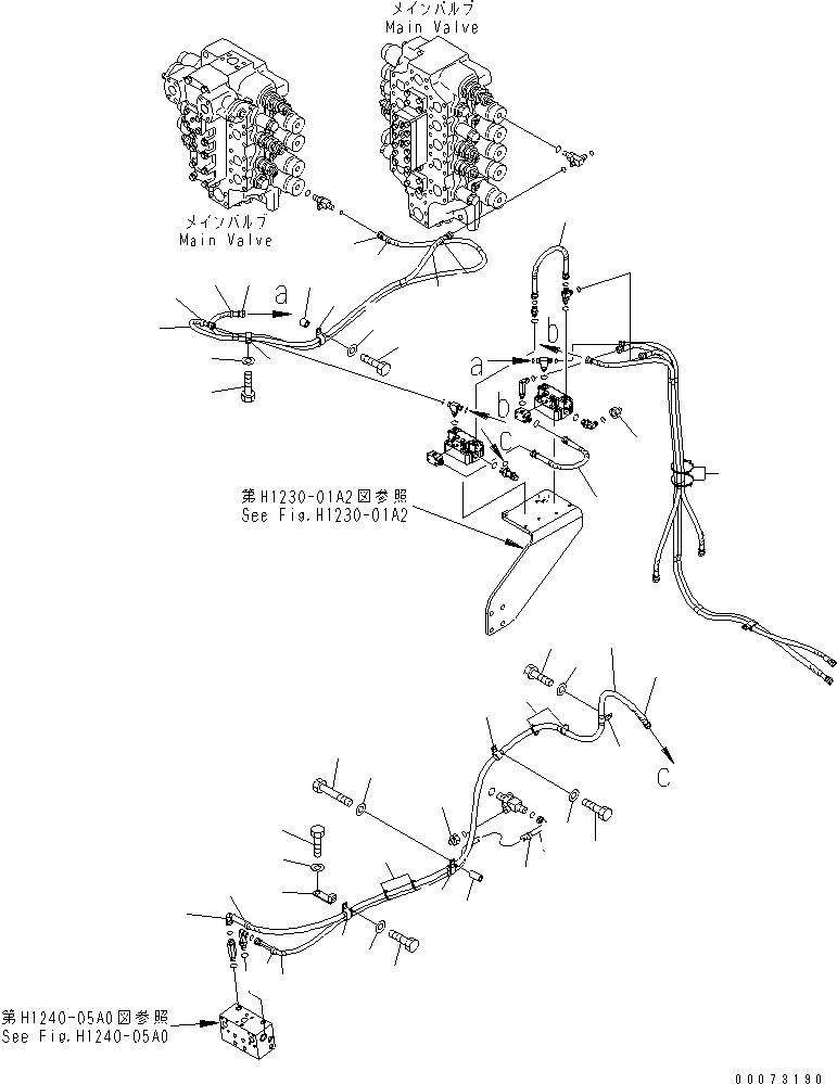 Excavators Komatsu / PC800LC-8 S/N 50001-UP (ecot3)(pc800lcc) / PILOT PIPING (WITH DRIFT PREVENTION) (STAND) (FOR BOOM) (2/2)(#55001-)(150600 : H1240-02A1)