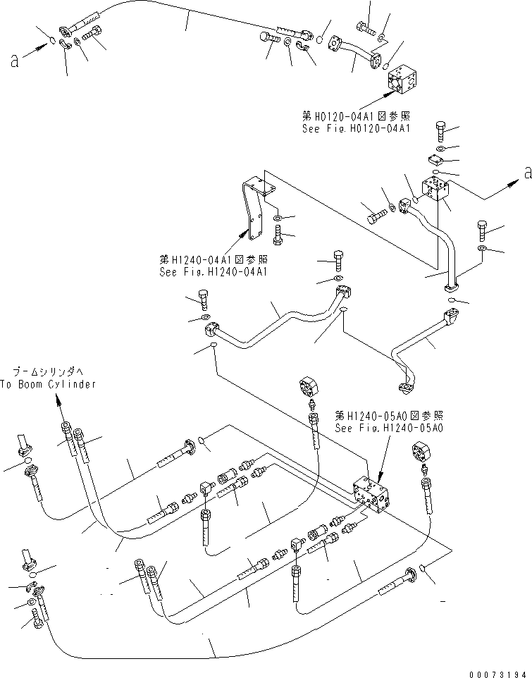 Excavators Komatsu / PC800LC-8 S/N 50001-UP (ecot3)(pc800lcc) / PILOT PIPING (WITH DRIFT PREVENTION) (REVOLVING FRAME SIDE) (FOR BOOM) (1/2)(#55001-)(150620 : H1240-03A1)