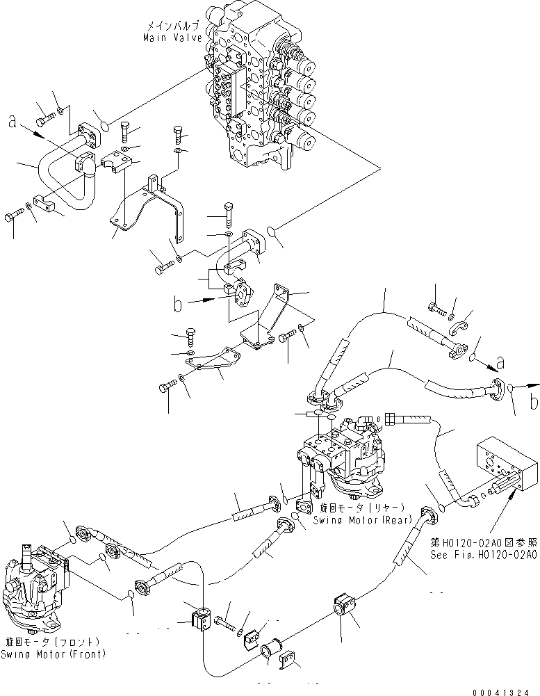 Excavators Komatsu / PC800LC-8 S/N 50001-UP (ecot3)(pc800lcc) / VALVE DELIVERY PIPING (SWING)(150680 : H1340-01A0)
