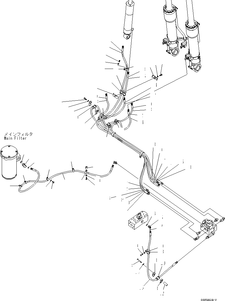 Excavators Komatsu / PC800LC-8 S/N 50001-UP (ecot3)(pc800lcc) / COUNTERWEIGHT REMOVER PIPING (2/2)(150730 : H1712-02A0)