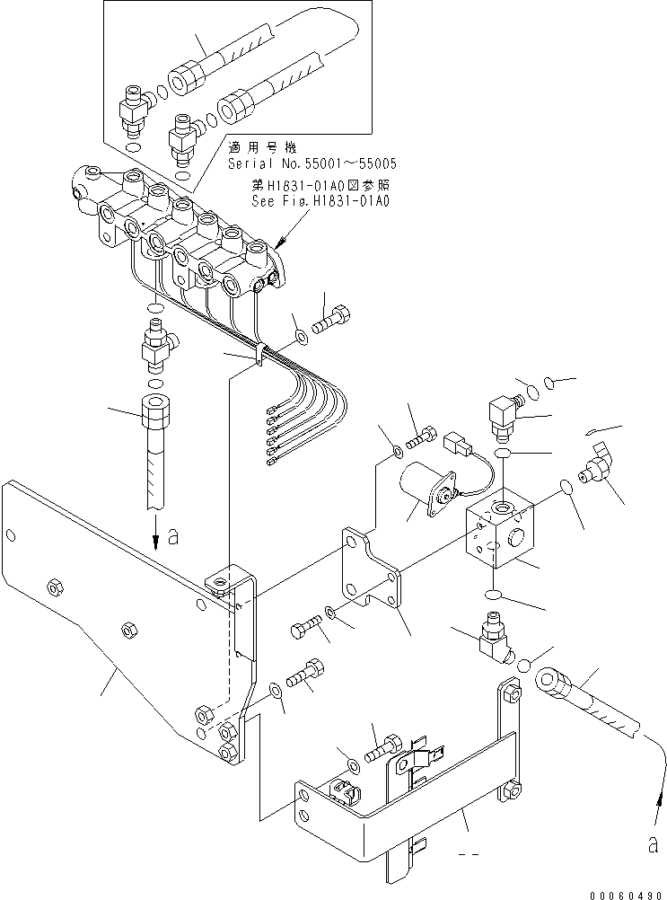 Excavators Komatsu / PC800LC-8 S/N 50001-UP (ecot3)(pc800lcc) / SOLENOID VALVE (SWING PRIORITY VALVE AND HOSE)(#55001-)(150790 : H1831-02A0A)