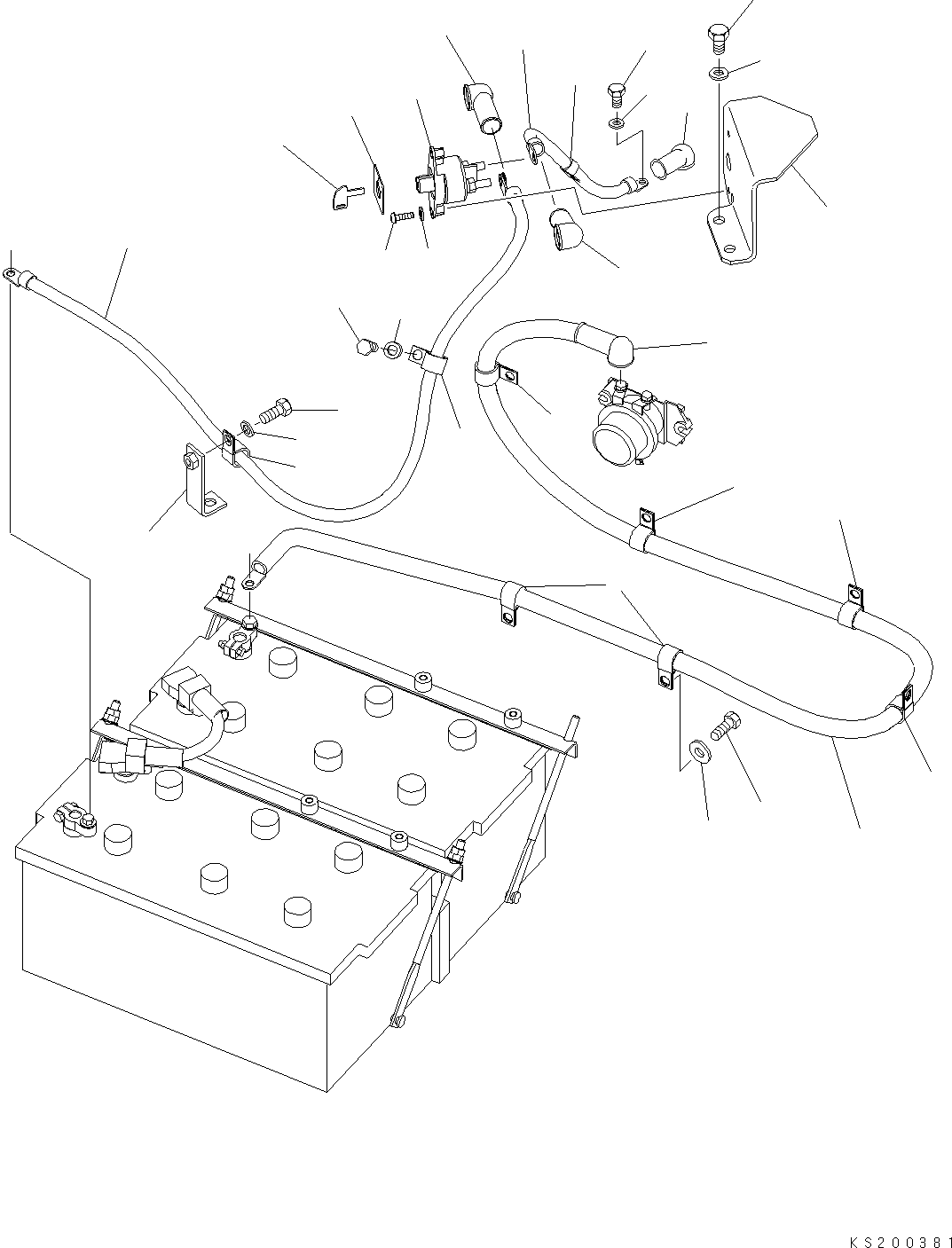 Excavators Komatsu / PC800LC-8K S/N K50001-UP(pc800lcu) / WIRING (BATTERY CASE) (BATTERY ISOLATION SWITCH) (#K50102-)(004010 : E0200-06A1)